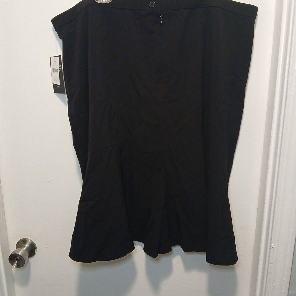 Zac And Rachel Women's Black Panel Skirt Zip And Button Closure Size 22W